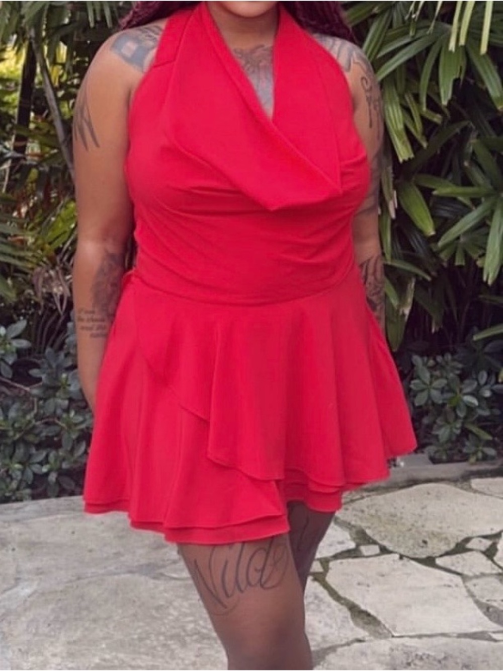 Fashion Nova Red Halter Mini Dress